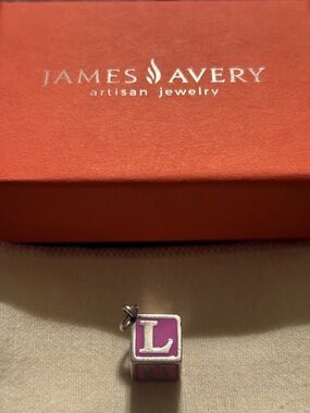Authentic James Avery Pink Letter 'Love U Block Charm -Customized